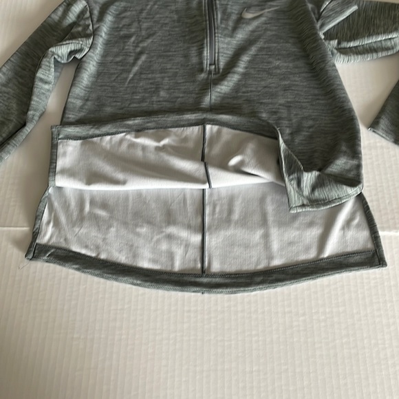 Nike girls heather grey 1/4 zip running dri-fit jacket size L - Picture 7 of 12